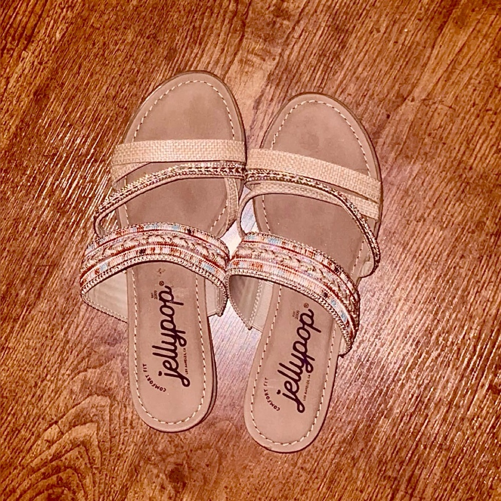 Jellypop Chic Multicolor Woven Sandals Unworn
